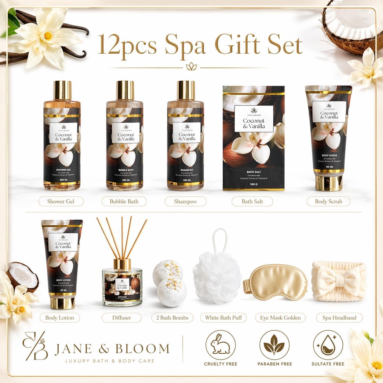 Coconut & Vanilla Luxury Spa Gift Basket